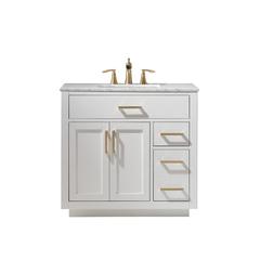 36" Single Bathroom Vanity Set in White without Mirror