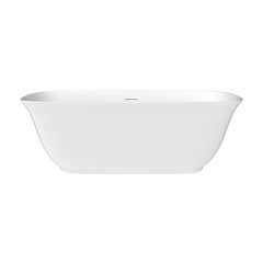 67" x 32" Flatbottom Freestanding Acrylic Soaking Bathtub in Glossy White