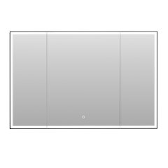 48"x32" Rectangular Bathroom Black Aluminum Mirror Medicine Cabinet