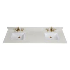 73 in. Composite Stone Vanity Top in Milano White with White Sink