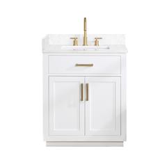 30" Single Bathroom Vanity in White without Mirror