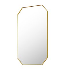 24"x36" Octagon Aluminum Framed in Brushed Gold Modern Bathroom Wall Mirror