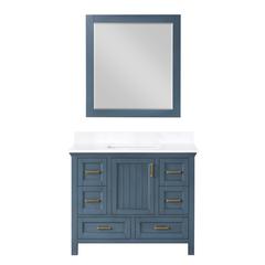 42" Single Bathroom Vanity Set in Classic Blue with Mirror