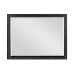 48" Rectangular Bathroom Wood Framed Wall Mirror in Black Oak