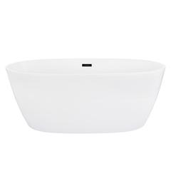Rauris 59" x 28" Flatbottom Freestanding Acrylic Soaking Bathtub in Glossy White
