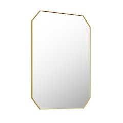 36"x30" Octagon Aluminum Framed in Brushed Gold Modern Bathroom Wall Mirror