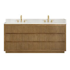 Navan 72" Double Bathroom Vanity in Weathered Brown