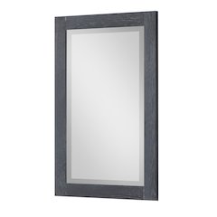24" Rectangular Bathroom Wood Framed Wall Mirror in Black Oak