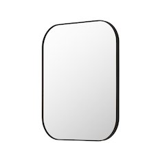 36x30" Rectangular Aluminum Framed in Matte Black Modern Bathroom Wall Mirror