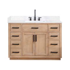 48" Single Bathroom Vanity in Light Brown without Mirror