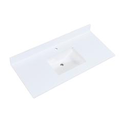 49 in. Composite Stone Vanity Top in Snow White with White Sink