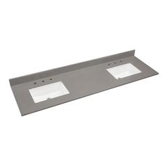 67 in. Composite Stone Vanity Top in Concrete Grey with White Sink