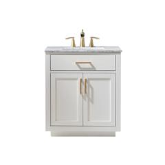 30" Single Bathroom Vanity Set in White without Mirror