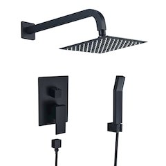 Raeren Complete Shower System in Matte Black with Rough-In Valve