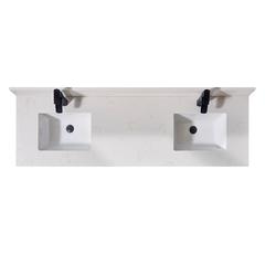 73 in. Composite Stone Vanity Top in Milano White with White Sink