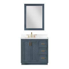 36" Single Bathroom Vanity Set in Classic Blue with Mirror