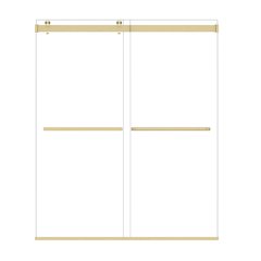 By Pass Frameless Shower Door in Brushed Gold with Clear Glass
