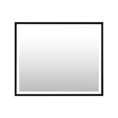 36"x30" Rectangular Wall Mirror in Matte Black Aluminum Framed