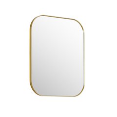 36x30" Rectangular Aluminum Framed in Brushed Gold Modern Bathroom Wall Mirror