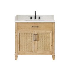 36" Single Bathroom Vanity in with Grain White Engineered Stone Countertop