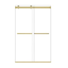 By Pass Frameless Shower Door in Brushed Gold with Clear Glass