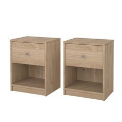 Portland 1 Drawer Nightstand - Set of 2, Jackson Hickory