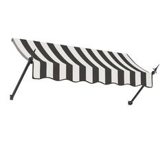 Awntech 10.375 ft New Orleans Fixed Awning Acrylic Fabric, Black/White Stripe
