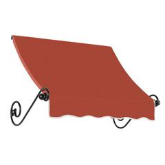 Awntech 3.375 ft Charleston Fixed Awning Acrylic Fabric, Terracotta