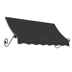 Awntech 6.375 ft Charleston Fixed Awning Acrylic Fabric, Black