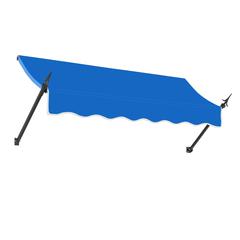 Awntech 6.375 ft New Orleans Fixed Awning Acrylic Fabric, Bright Blue