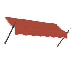 Awntech 7.375 ft New Orleans Fixed Awning Acrylic Fabric, Terracotta