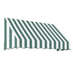 Awntech 10.375 ft San Francisco Fixed Awning Acrylic Fabric, Forest/White Stripe