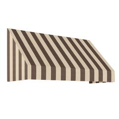 Awntech 10.375 ft New Yorker Fixed Awning Acrylic Fabric, Brown/Tan Stripe