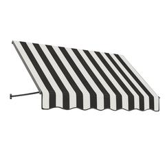 Awntech 6.375 ft Santa Fe Fixed Awning Acrylic Fabric, Black/White Stripe
