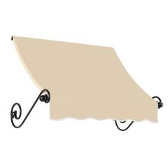 Awntech 4.375 ft Charleston Fixed Awning Acrylic Fabric, Tan
