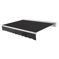 12' x 10' Destin Left Motor Left Motorized Patio Retractable Awning, Black