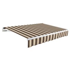16' x 10' Maui Right Motorized Patio Retractable Awning, Brown/Tan Stripe