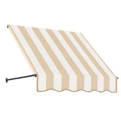Awntech 4.375 ft Santa Fe Fixed Awning Acrylic Fabric, Linen/White Stripe