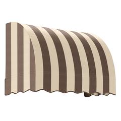 Awntech 4.375 ft Savannah Fixed Awning Acrylic Fabric, Brown/Tan Stripe