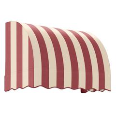 Awntech 4.375 ft Savannah Fixed Awning Acrylic Fabric, Burgundy/Tan Stripe