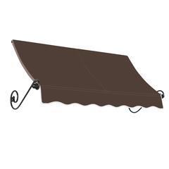 Awntech 6.375 ft Charleston Fixed Awning Acrylic Fabric, Brown