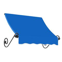 Awntech 3.375 ft Charleston Fixed Awning Acrylic Fabric, Bright Blue