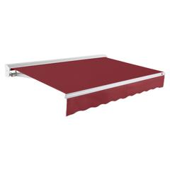 14' x 10' Destin Manual Manual Patio Retractable Awning Acrylic Fabric, Burgundy