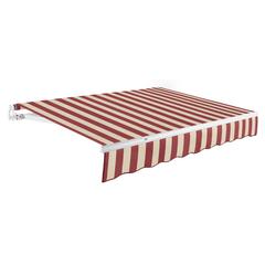14' x 10' Maui Manual Patio Retractable Awning, Burgundy/Tan Stripe