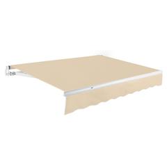14' x 10' Maui Manual Manual Patio Retractable Awning Acrylic Fabric, Tan