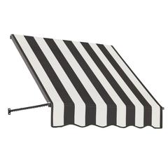 Awntech 3.375 ft Santa Fe Fixed Awning Acrylic Fabric, Black/White Stripe