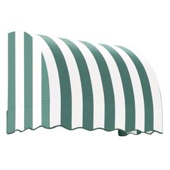 Awntech 3.375 ft Savannah Fixed Awning Acrylic Fabric, Forest/White Stripe