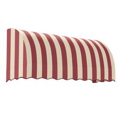 Awntech 6.375 ft Savannah Fixed Awning Acrylic Fabric, Burgundy/Tan Stripe
