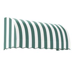 Awntech 6.375 ft Savannah Fixed Awning Acrylic Fabric, Forest/White Stripe