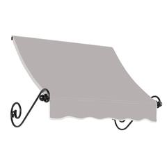 Awntech 4.375 ft Charleston Fixed Awning Acrylic Fabric, Gray